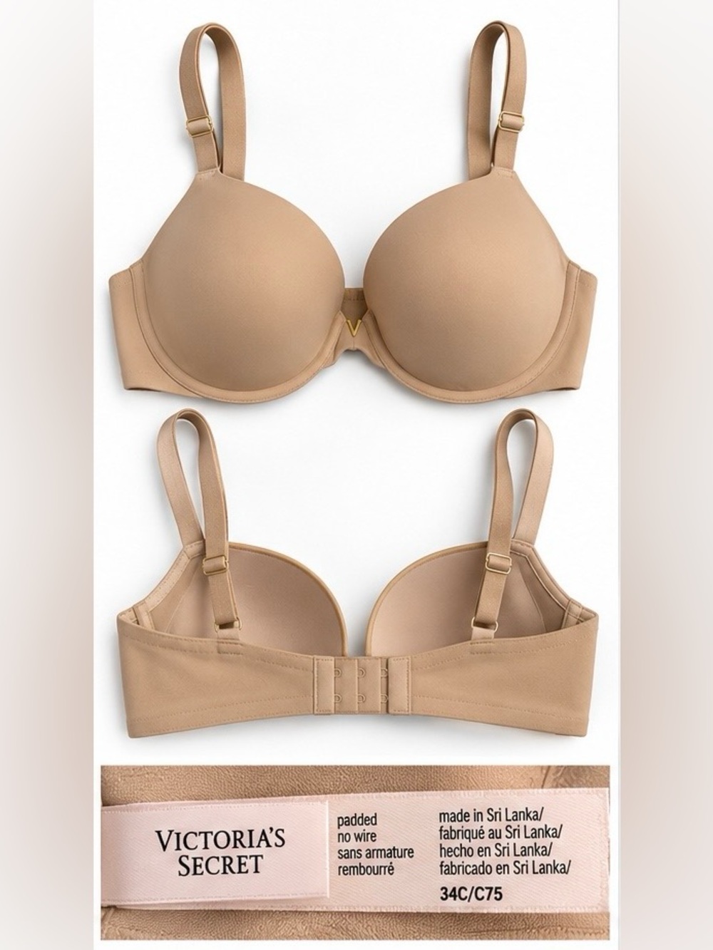 Victoria's Secret Beige Padded T-Shirt Bra
